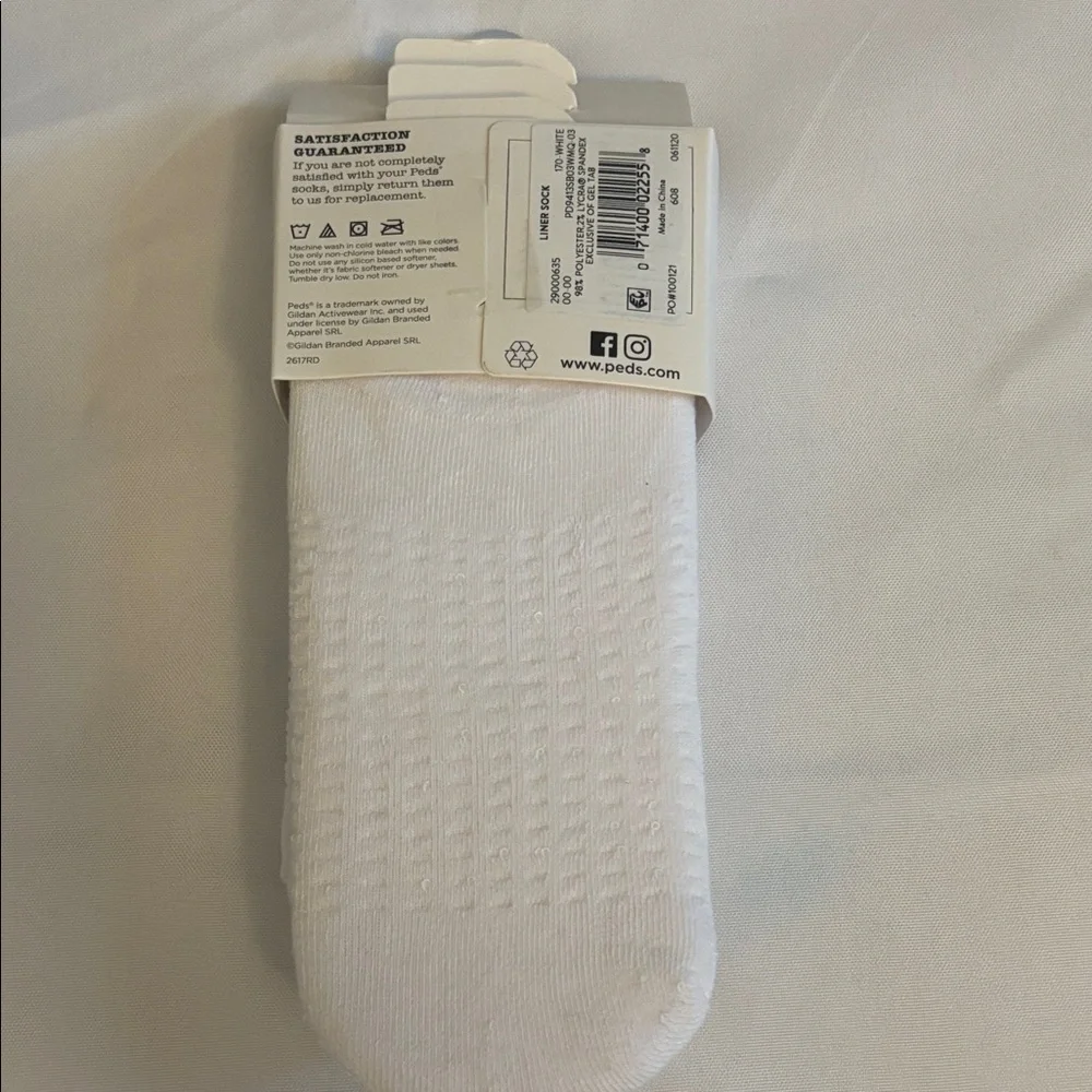 Peds Zoned Cushion Mid Cut No Show Socks, White Women Shoe Size 8-12